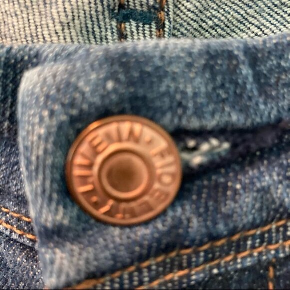 FIDELITY Sz 34  Low Waist Boot Flare Mid Wash Japan Fabric Jeans - Picture 3 of 8